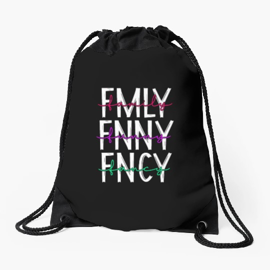 Family funny fancy inspiration parenting quotes Drawstring Bags