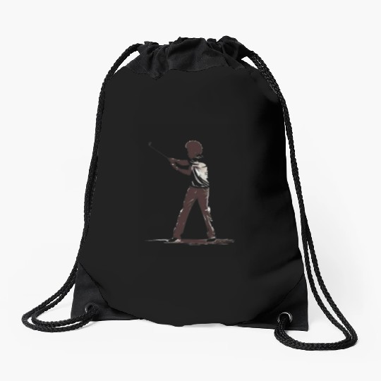 Golfer Afro Man Golf Player African American Drawstring Bags
