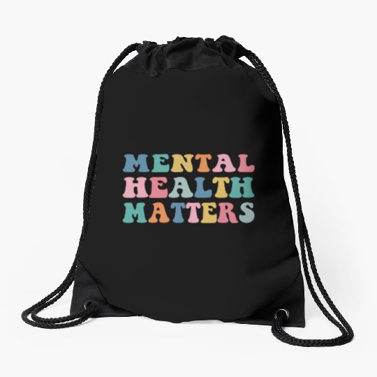 Mental Health Matters Colorful Aesthetic Preppy Drawstring Bags