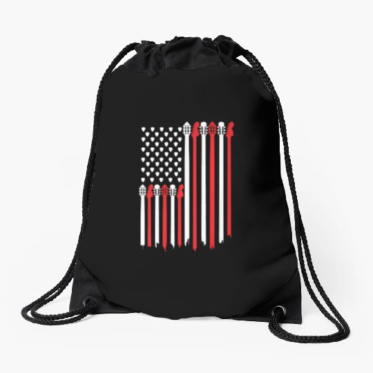 Bassist USA American Flag Bass Guitar Player Drawstring Bags