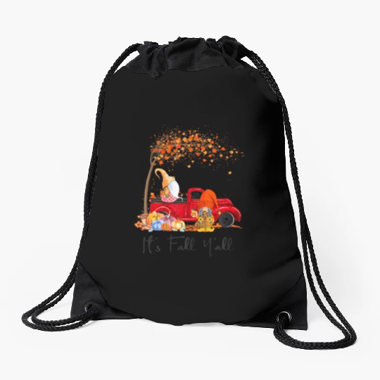 It's Fall Y'all Girls Fall Vibes Autumn Leaves Drawstring Bags