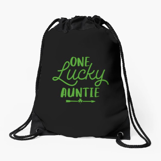 One Lucky Auntie St Patrick'S Day Irish Lucky Aunt Drawstring Bags