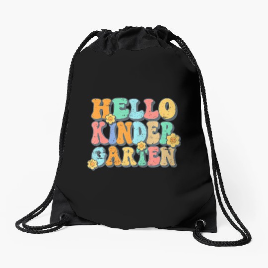 Hello Kindergarten Teacher Team Back To School Drawstring Bags