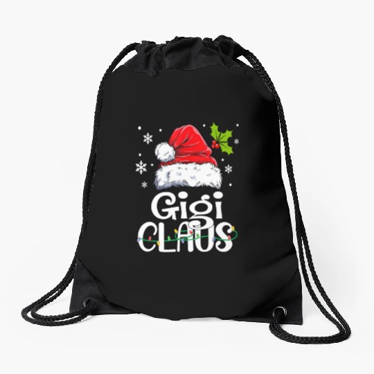 Gigi Claus Family Pj Drawstring Bags