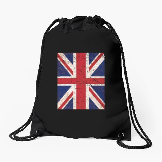 Union Jack Flag Drawstring Bags