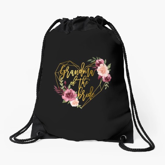 Bridal Team Floral For Grandma Of The Bride Drawstring Bags