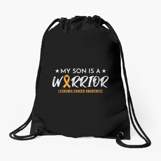 Son Warrior Leukemia Cancer Drawstring Bags