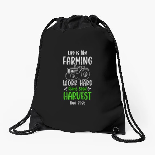 Harvest Field Worker Field Drawstring Bags