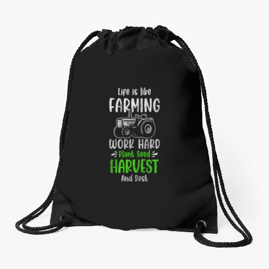 Harvest Field Worker Field Drawstring Bags