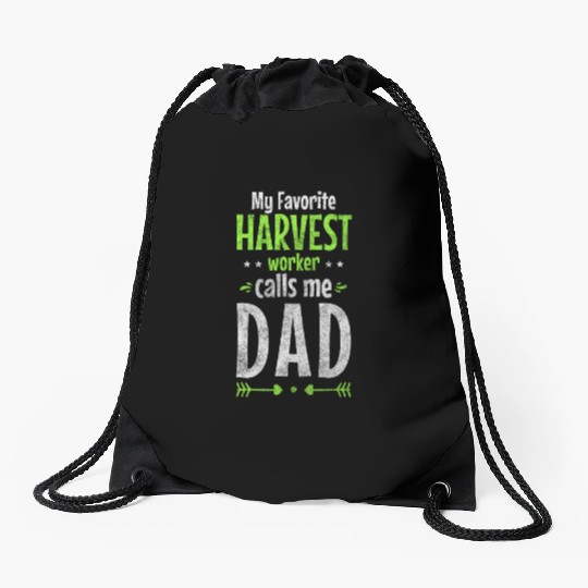Farmer Farm Harvest Time Vegetable Drawstring Bags
