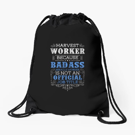 Harvest Agriculture Tractor Farmer Drawstring Bags