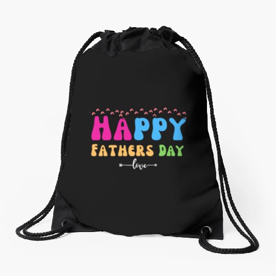 Happy Fathers Day i love you dad Heart Daddy funny Drawstring Bags