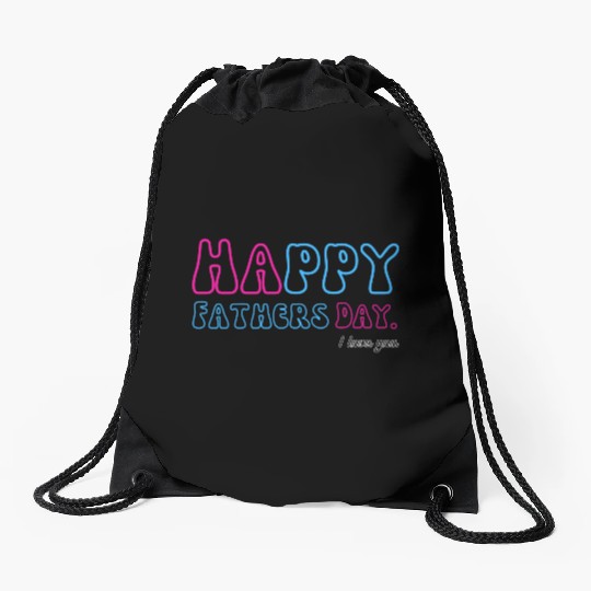 Happy Fathers Day i love you dad Heart Daddy funny Drawstring Bags