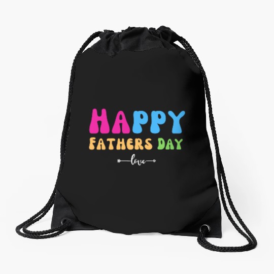 Happy Fathers Day i love you dad Heart Daddy funny Drawstring Bags
