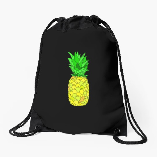 Pineapple Pun Illustration Drawstring Bags