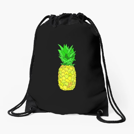 Pineapple Pun Illustration Drawstring Bags