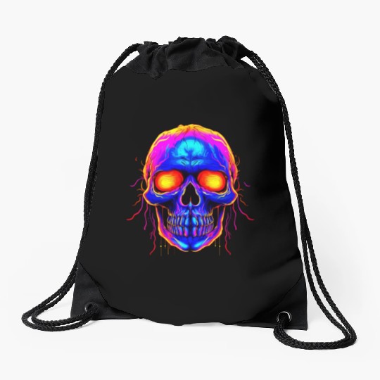 Embrace the Macabre: Gothic Skull Punk Drawstring Bags