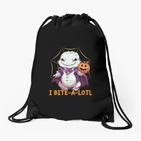 Axolotl Halloween Trick Or Treat Amphibian Axolotl Drawstring Bags