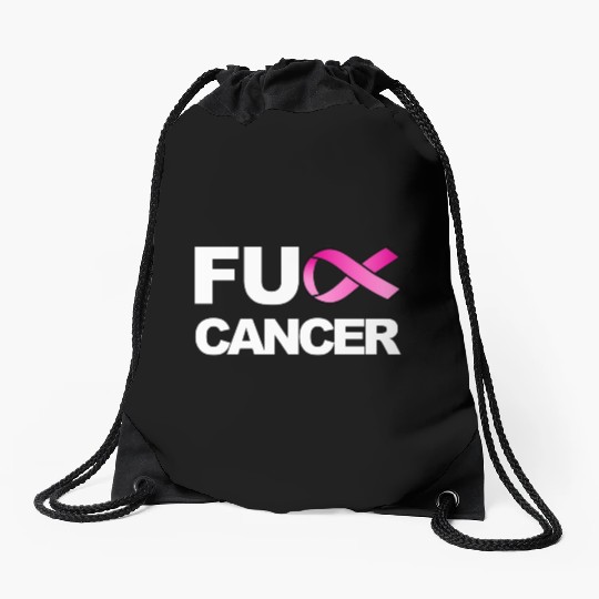Fuck Cancer For Breast Cancer Awareness Drawstring Bags