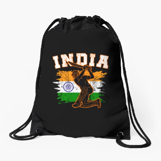 India Flag Indian Cricket Jersey Fans Player Coach Drawstring Bags