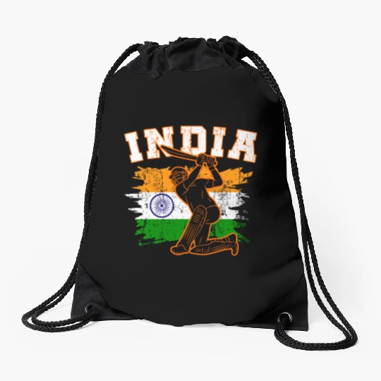 India Flag Indian Cricket Jersey Fans Player Coach Drawstring Bags