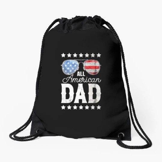 All American Dad 4th of July Father's Day Sunglass Drawstring Bags