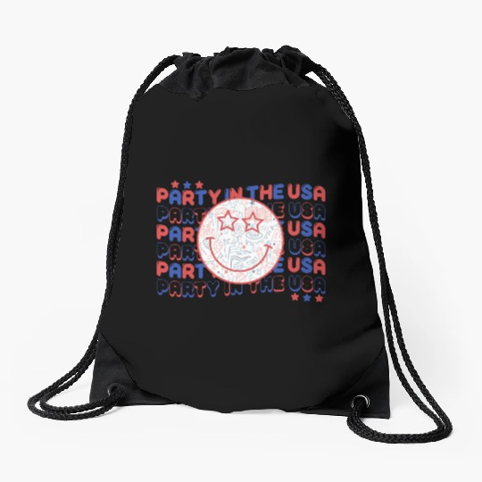 Party In The Usa Hot Dog Love Funny Fourth Of July Drawstring Bags