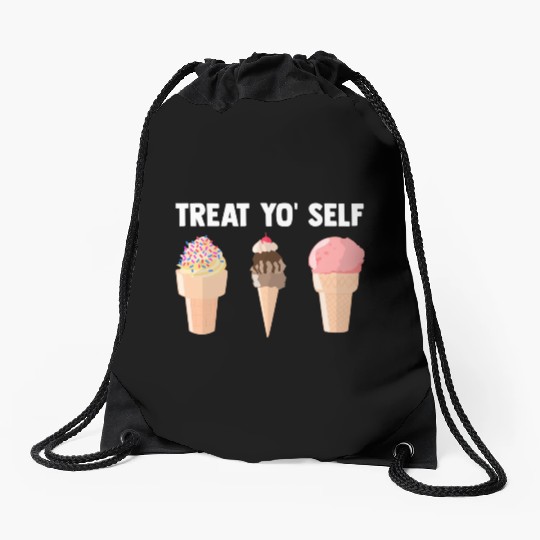Ice Cream Treat Yo' Self Summertime Sherbet Gelato Drawstring Bags
