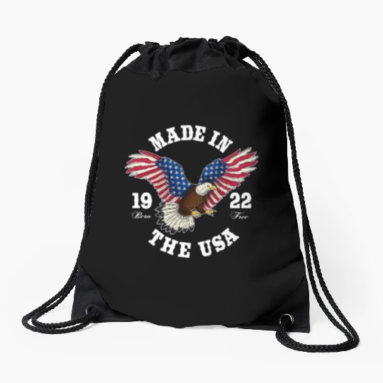 100 Year Old Patriotic Eagle Usa Flag 1922 Drawstring Bags