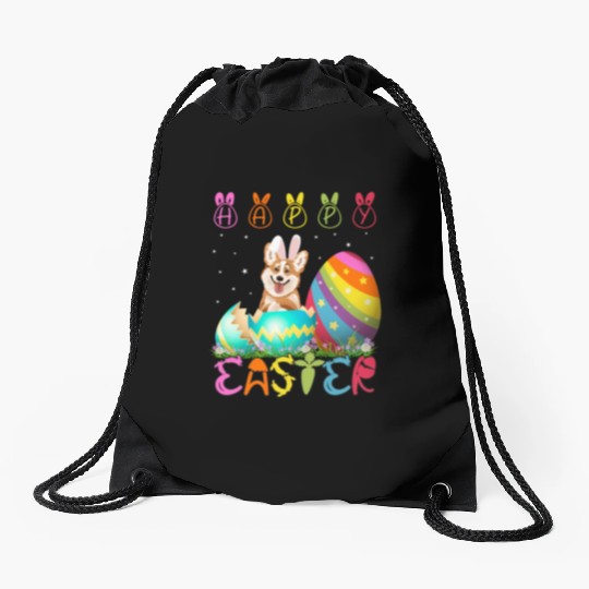 Easter Day Corgi Dog Family Easter Drawstring Bags