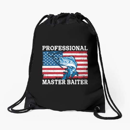 Professional Master Baiter Us American Flag Bass Drawstring Bags