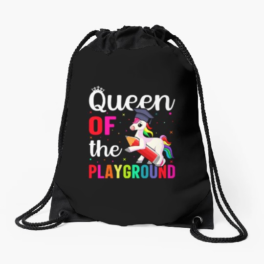 Queen Of The Playground Back To School Drawstring Bags