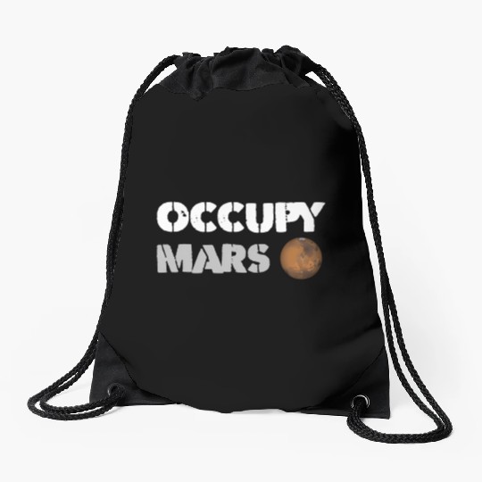 Occupy Mars Replica Science Space Nerd Genius Drawstring Bags