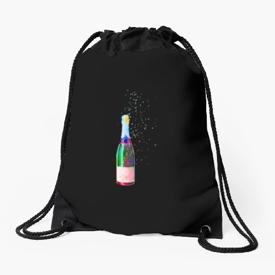 Champagne Bottle Sparks Drawstring Bags
