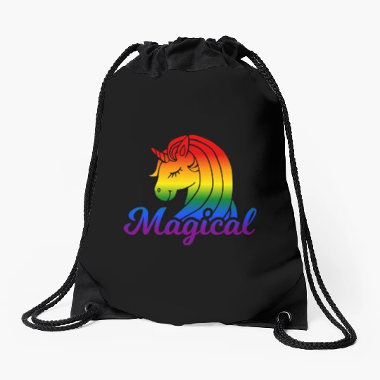 Magical Rainbow Unicorn | TTRPG Pride Drawstring Bags