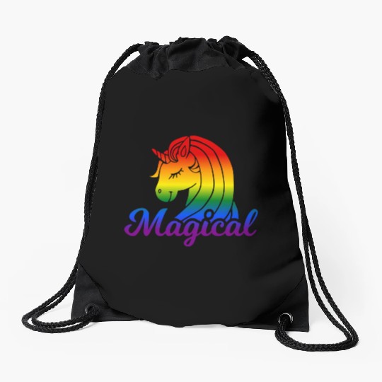 Magical Rainbow Unicorn | TTRPG Pride Drawstring Bags