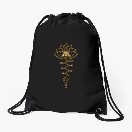 Lotus Unalome Yoga Meditation Zen Buddhism Drawstring Bags