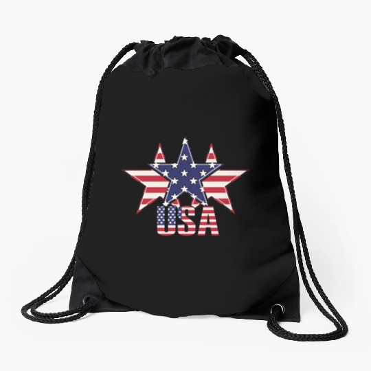 God bless America the land of the free Drawstring Bags