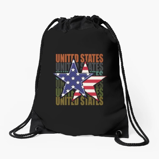 God bless America the land of the free Drawstring Bags