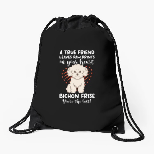 A True Friend Leaves Paw Prints On Your Heart Drawstring Bags