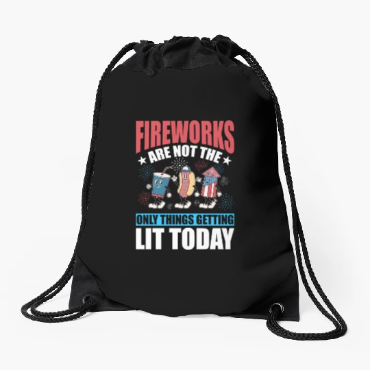 Fireworks are not the only things getting lit Drawstring Bags