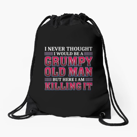 Grumpy Old ing It Grandpa Drawstring Bags