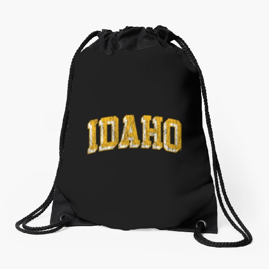 Idaho Vandals Block Logo Black Drawstring Bags