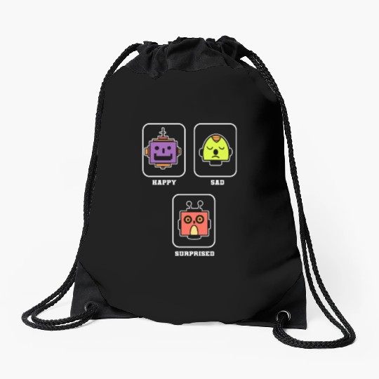 Happy Sad Surprise Robotics Engineer Gift Drawstring Bags