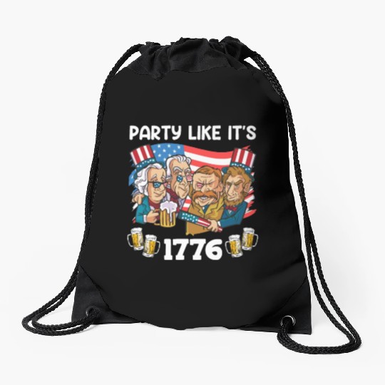 Party like it's 1776 Patriot US Presidents Drawstring Bags