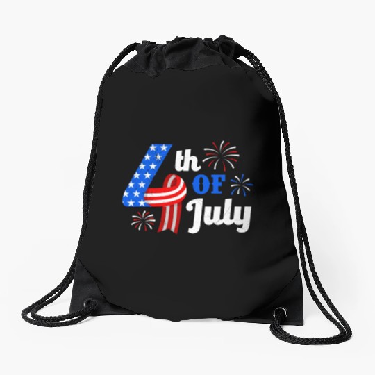 4th July Independence Day Independent America Drawstring Bags