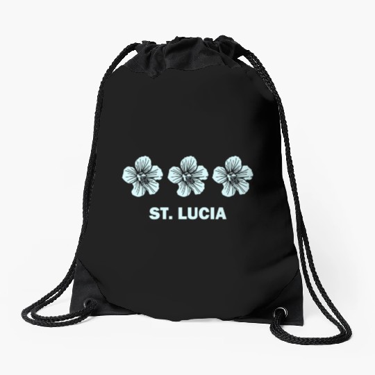 St Lucia Tropical Hibiscus Flower Drawstring Bags