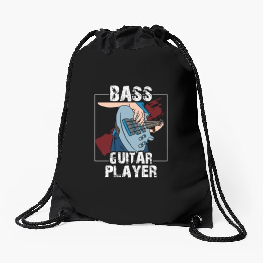 Bass Guitar Player Band Musician Music Drawstring Bags
