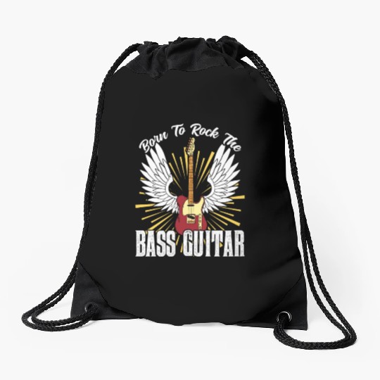 Born To Rock The Bass Guitar Musician Music Band Drawstring Bags
