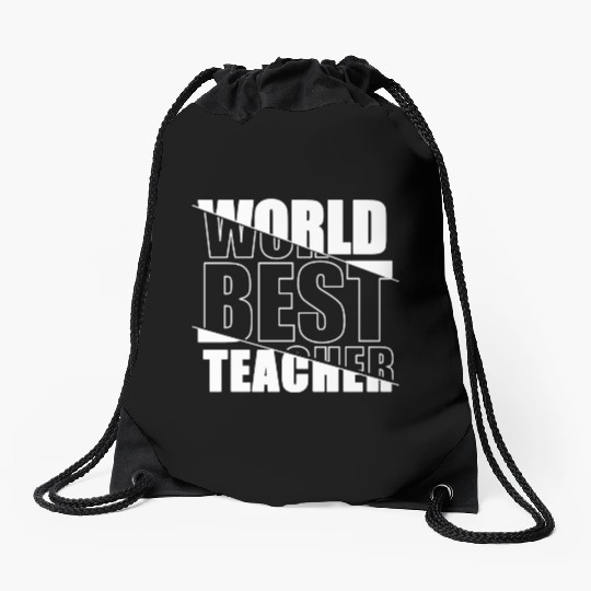 World Best Teacher Drawstring Bags
